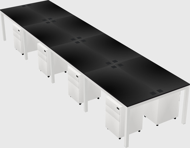 Shared rectangular desk