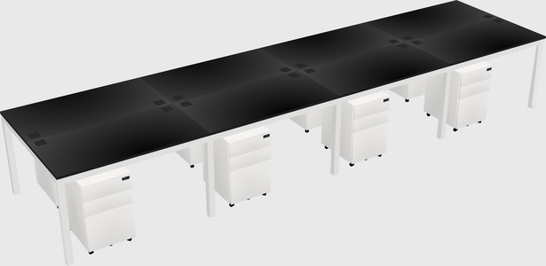 Shared rectangular desk