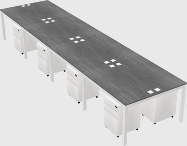 Shared rectangular desk