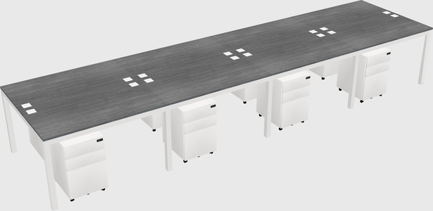 Shared rectangular desk