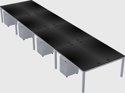 Shared rectangular desk