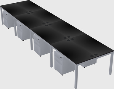 Shared rectangular desk