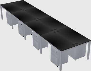Shared rectangular desk