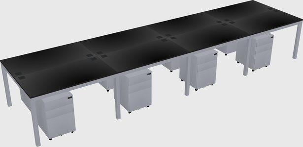Shared rectangular desk
