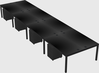Shared rectangular desk