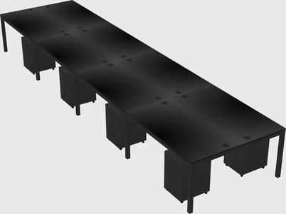 Shared rectangular desk