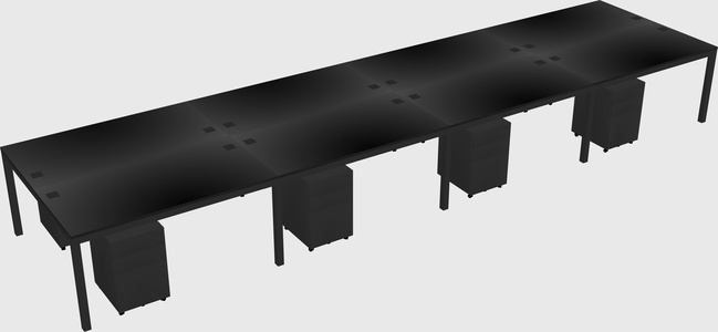 Shared rectangular desk