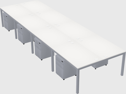 Shared rectangular desk