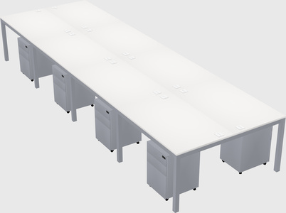 Shared rectangular desk