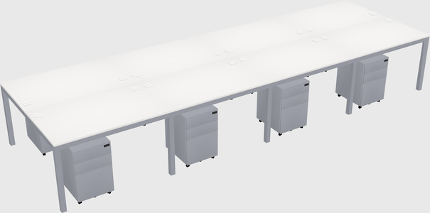 Shared rectangular desk