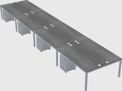 Shared rectangular desk