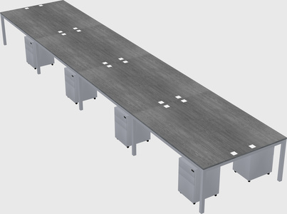 Shared rectangular desk