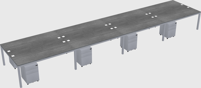 Shared rectangular desk