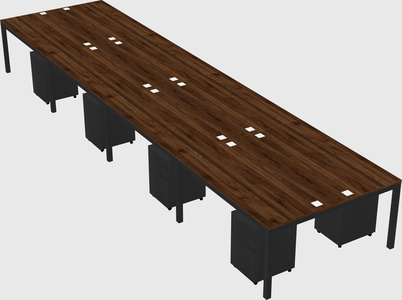Shared rectangular desk