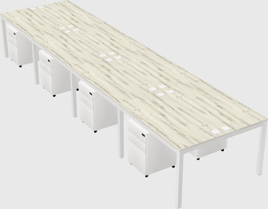 Shared rectangular desk