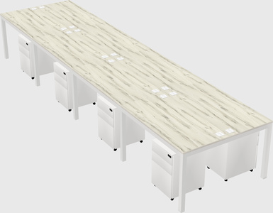 Shared rectangular desk