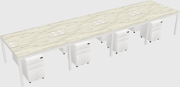 Shared rectangular desk