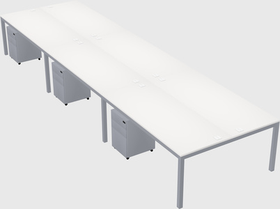 Shared rectangular desk