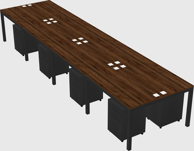Shared rectangular desk