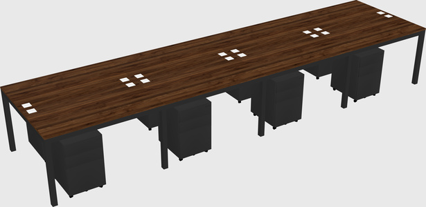 Shared rectangular desk