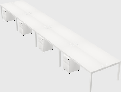 Shared rectangular desk