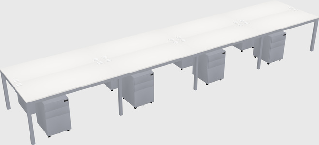 Shared rectangular desk