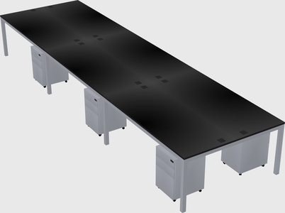 Shared rectangular desk