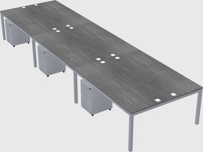 Shared rectangular desk