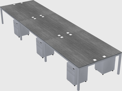 Shared rectangular desk