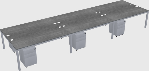 Shared rectangular desk