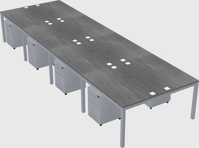 Shared rectangular desk