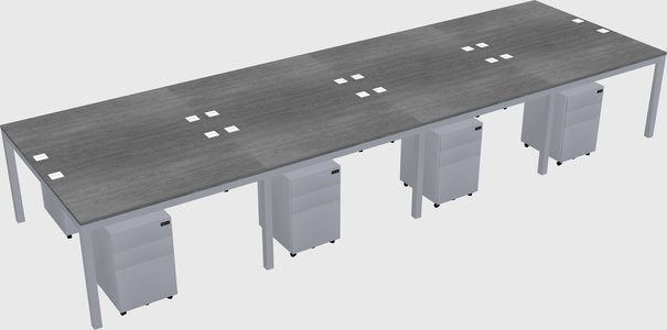 Shared rectangular desk