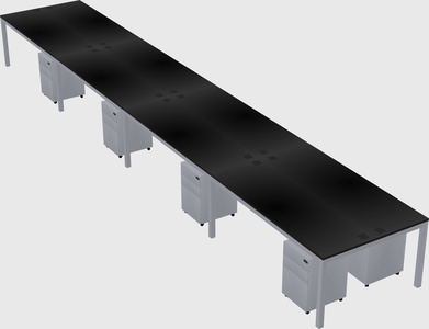 Shared rectangular desk