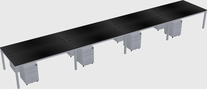 Shared rectangular desk