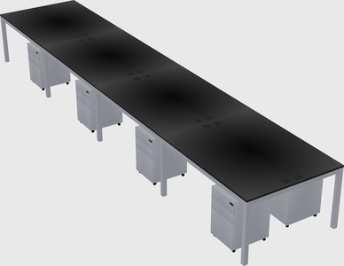 Shared rectangular desk