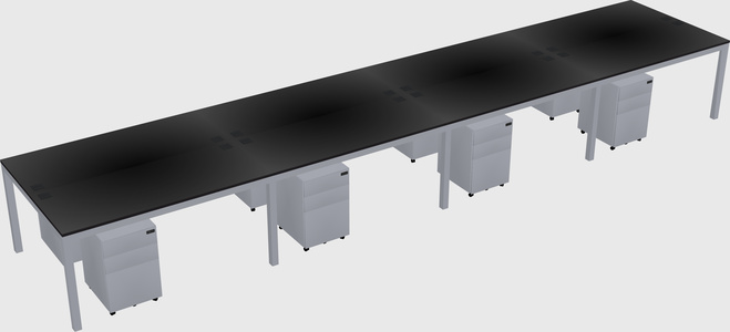Shared rectangular desk