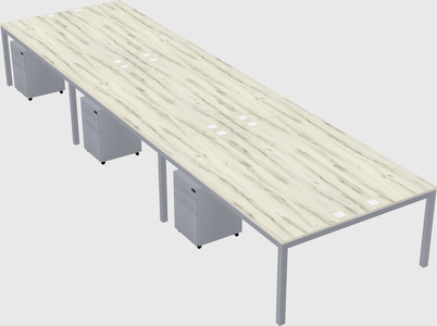 Shared rectangular desk