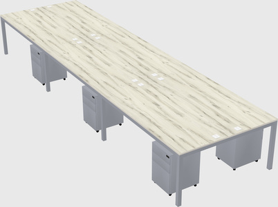 Shared rectangular desk