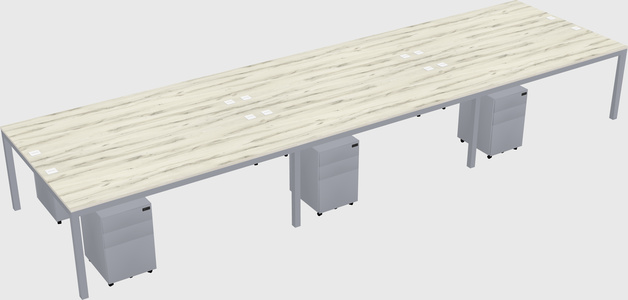 Shared rectangular desk