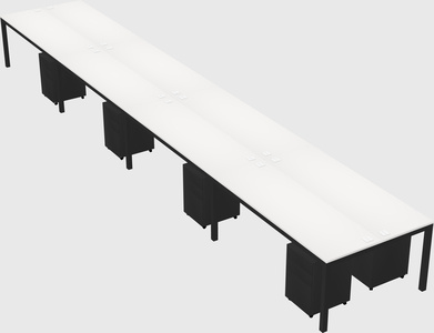 Shared rectangular desk