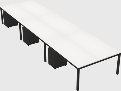 Shared rectangular desk