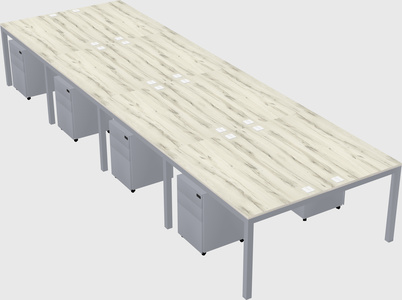 Shared rectangular desk