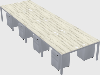 Shared rectangular desk