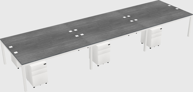 Shared rectangular desk