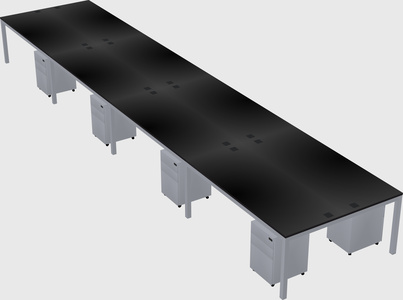 Shared rectangular desk