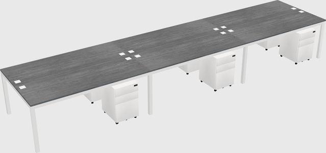 Shared rectangular desk