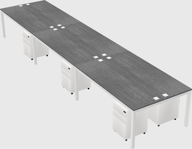 Shared rectangular desk