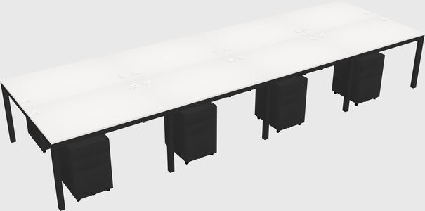 Shared rectangular desk