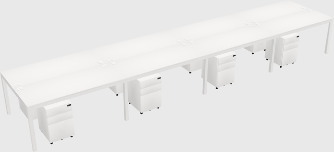Shared rectangular desk