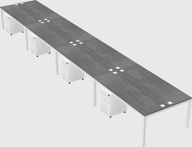 Shared rectangular desk